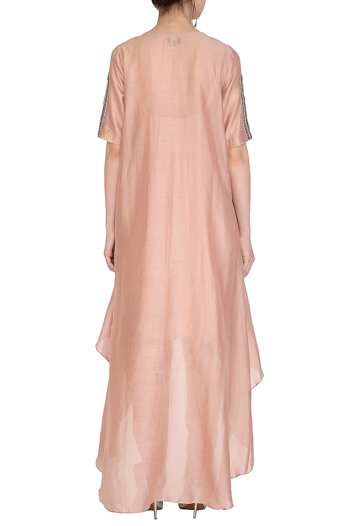 Rusty Peach Embroidered Kurta With Pants by Breathe By Aakanksha Singh at Pernia's Pop Up Shop