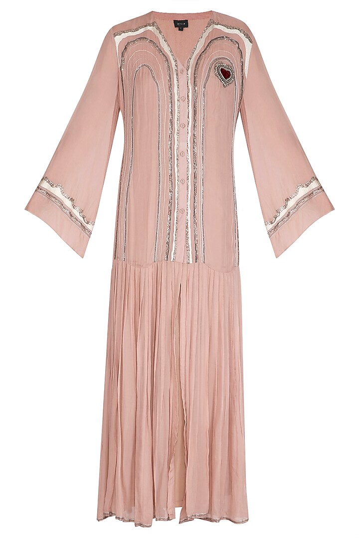 Icy Peach Embroidered Kurta With Inner Dress by Breathe By Aakanksha Singh