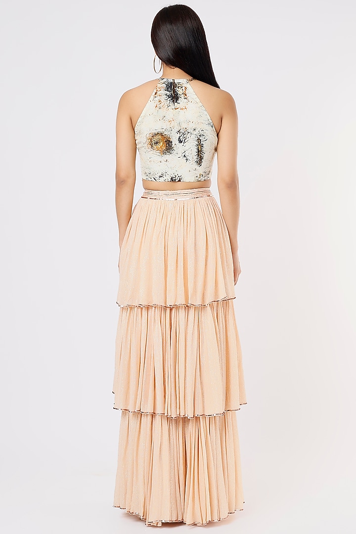 Soft Peach Embellished Wedding Lehenga Set by Breathe By Aakanksha Singh at Pernia's Pop Up Shop