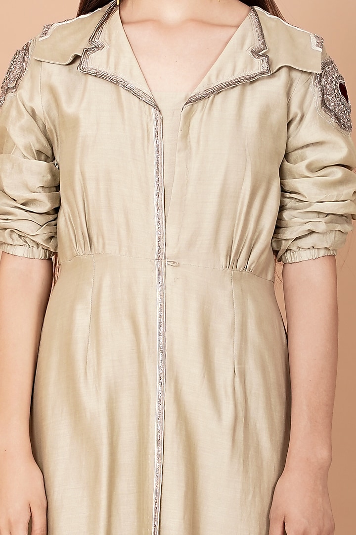 Sage Green Zardosi Embroidered Kurta Set by Breathe By Aakanksha Singh at Pernia's Pop Up Shop