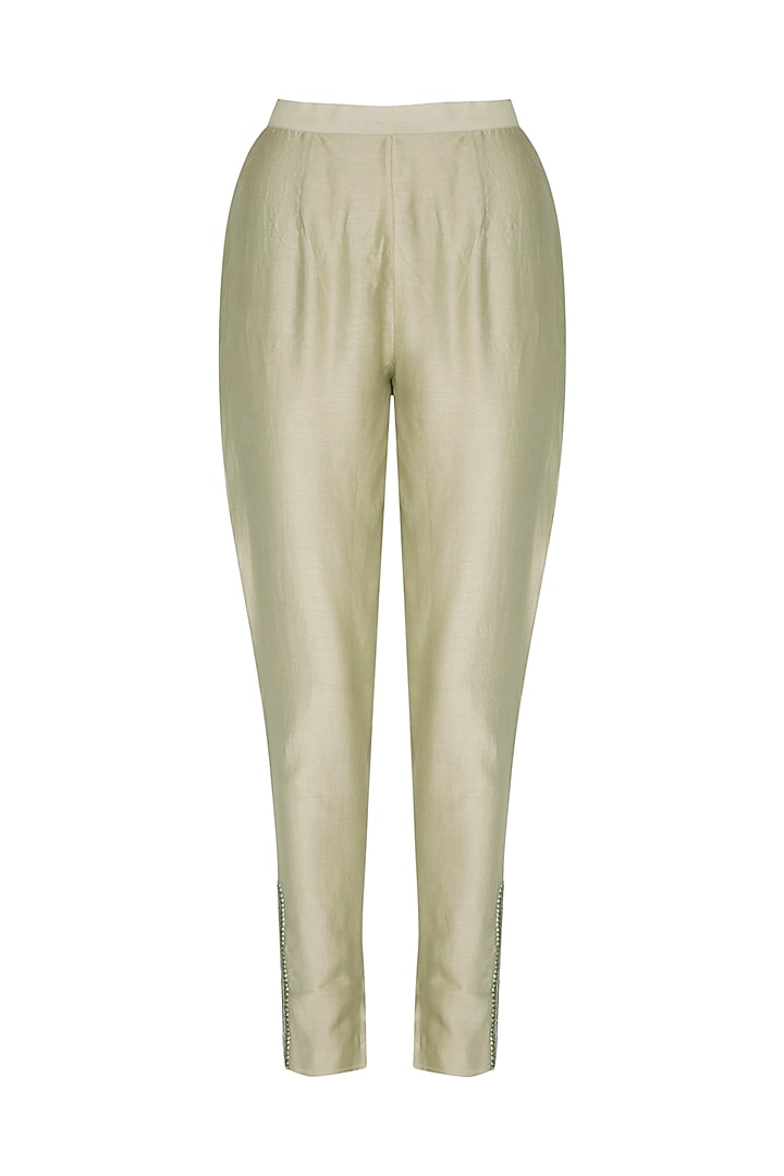Sage Green Embroidered Tunic With Pants by Breathe By Aakanksha Singh at Pernia's Pop Up Shop