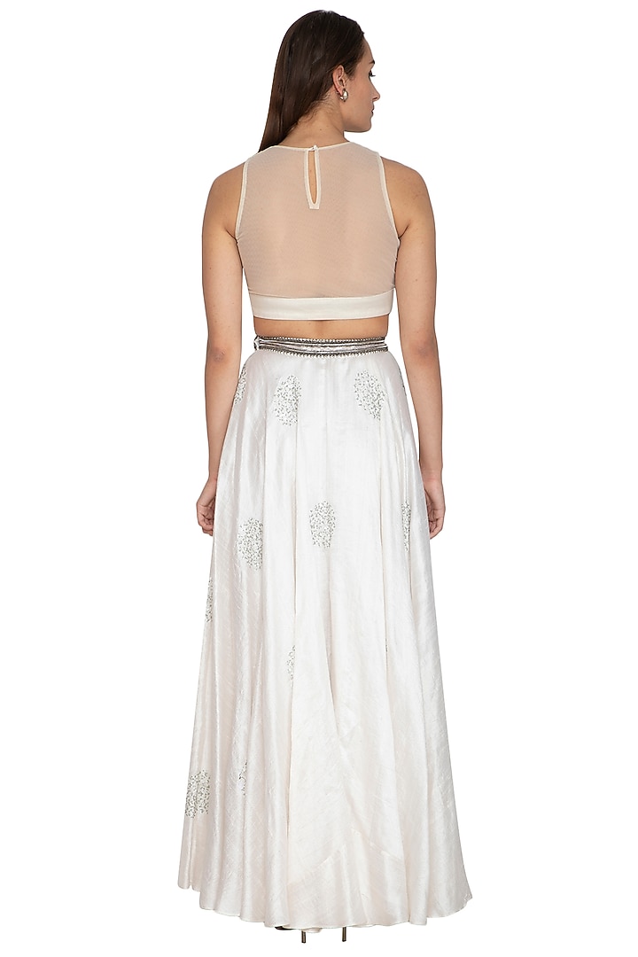 White Embroidered Wedding Lehenga Set by Breathe By Aakanksha Singh at Pernia's Pop Up Shop