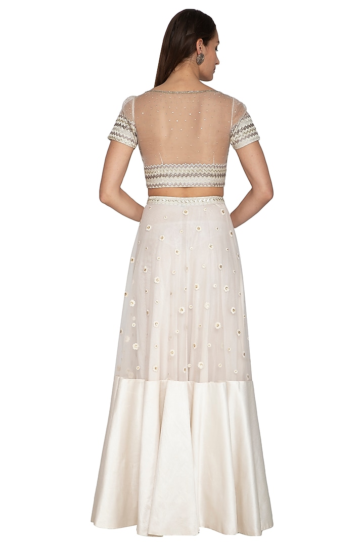 Off White Embroidered Wedding Lehenga Set by Breathe By Aakanksha Singh at Pernia's Pop Up Shop