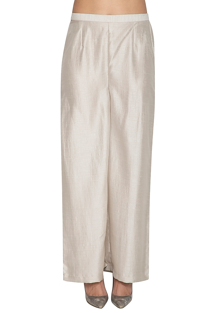 Silver Embroidered Kurta With Pants by Breathe By Aakanksha Singh at Pernia's Pop Up Shop