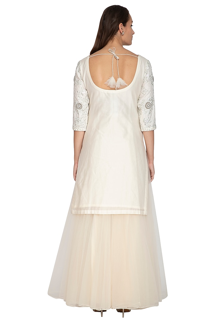 White Chanderi Embroidered Wedding Lehenga Set by Breathe By Aakanksha Singh at Pernia's Pop Up Shop