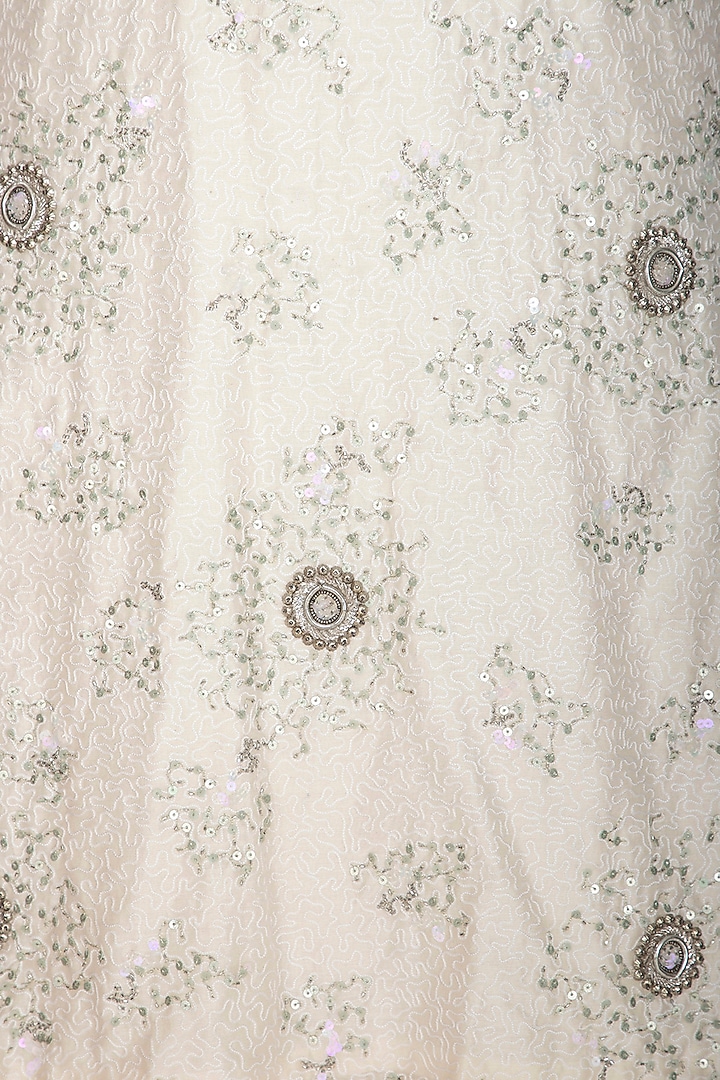 White Chanderi Embroidered Wedding Lehenga Set by Breathe By Aakanksha Singh at Pernia's Pop Up Shop