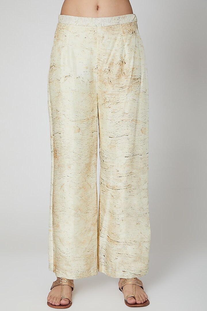 Brown & Beige Upada Silk Digital Printed Co-Ord Set by Breathe By Aakanksha Singh at Pernia's Pop Up Shop
