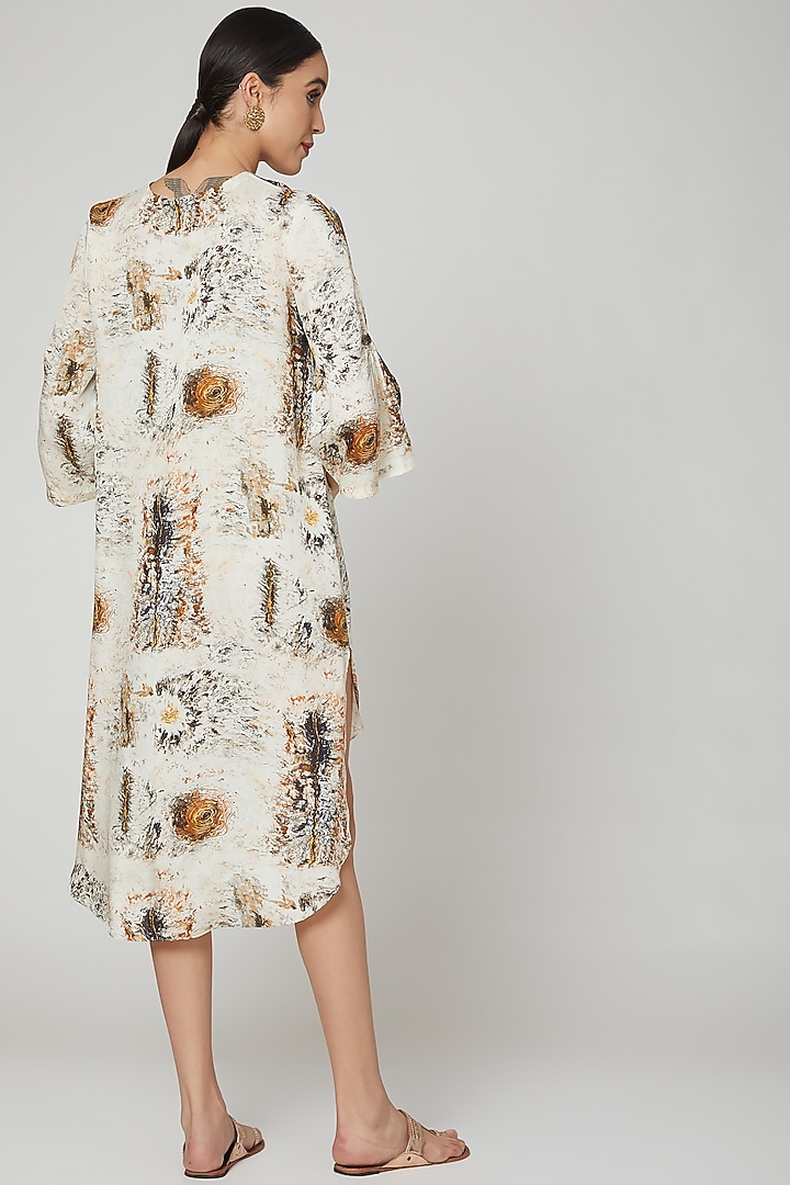 Brown & Beige Printed Tunic by Breathe By Aakanksha Singh at Pernia's Pop Up Shop