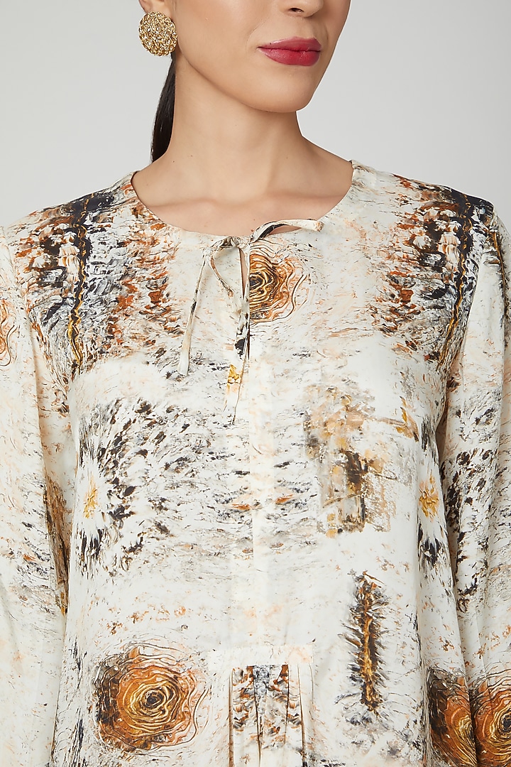 Brown & Beige Printed Tunic by Breathe By Aakanksha Singh at Pernia's Pop Up Shop