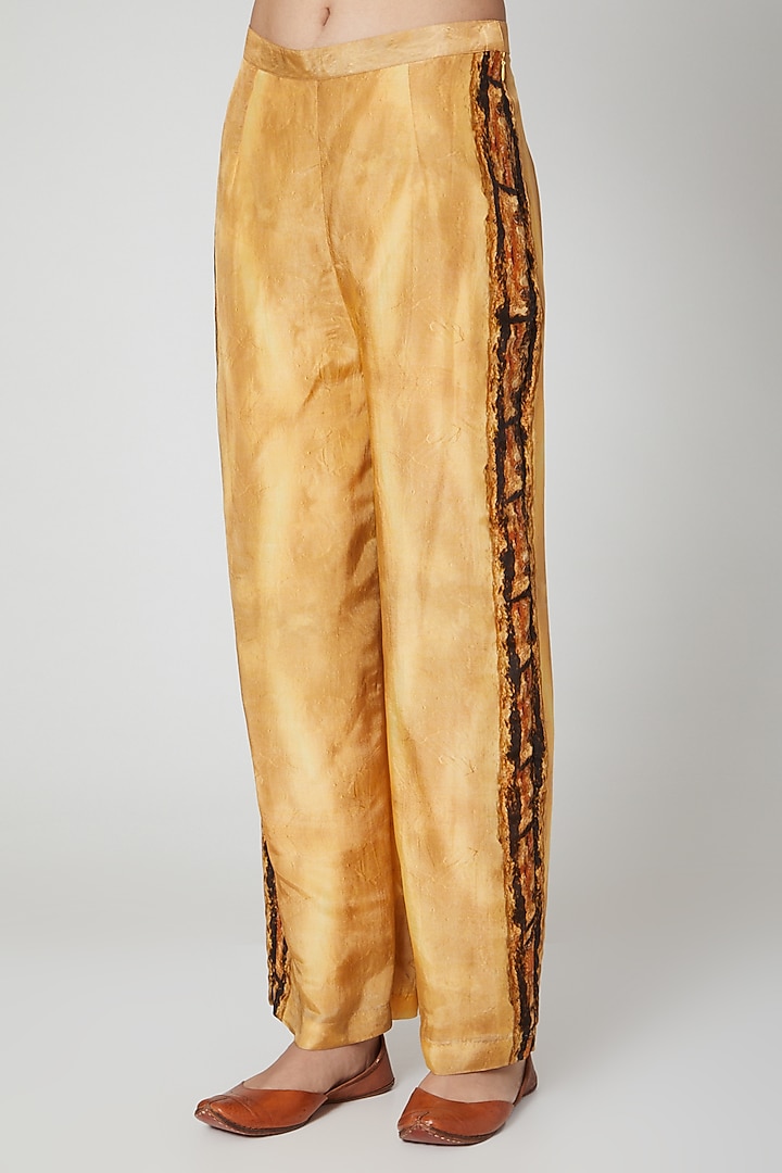 Gold & Brown Printed Kurta With Pants by Breathe By Aakanksha Singh at Pernia's Pop Up Shop