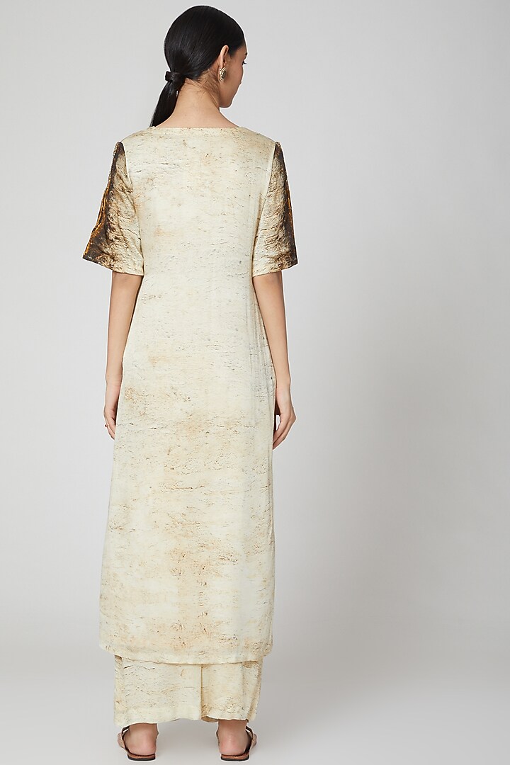 Beige & Brown Printed Kurta With Pants by Breathe By Aakanksha Singh at Pernia's Pop Up Shop
