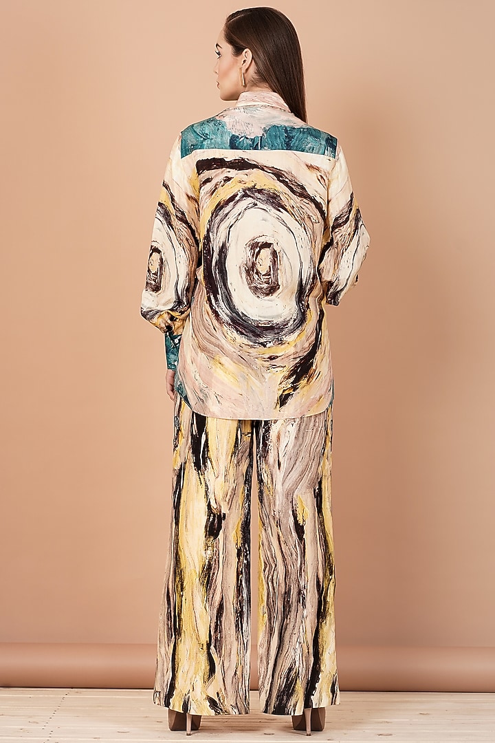 Multi-Colored Hand Painted Uppada Silk Printed Co-Ord Set by Breathe By Aakanksha Singh at Pernia's Pop Up Shop