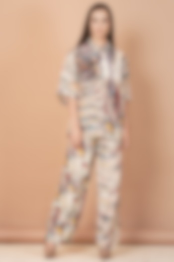 Multi-Coloured Printed Shirt Tunic Set by Breathe By Aakanksha Singh at Pernia's Pop Up Shop