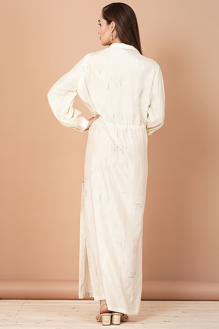 Off-White Printed Kaftan by Breathe By Aakanksha Singh at Pernia's Pop Up Shop
