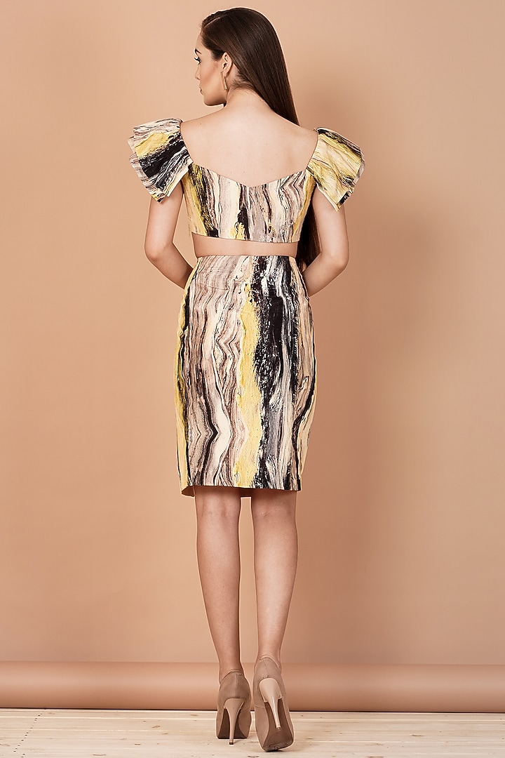 Multi-Coloured Uppada Silk Hand-Painted Skirt Set by Breathe By Aakanksha Singh at Pernia's Pop Up Shop