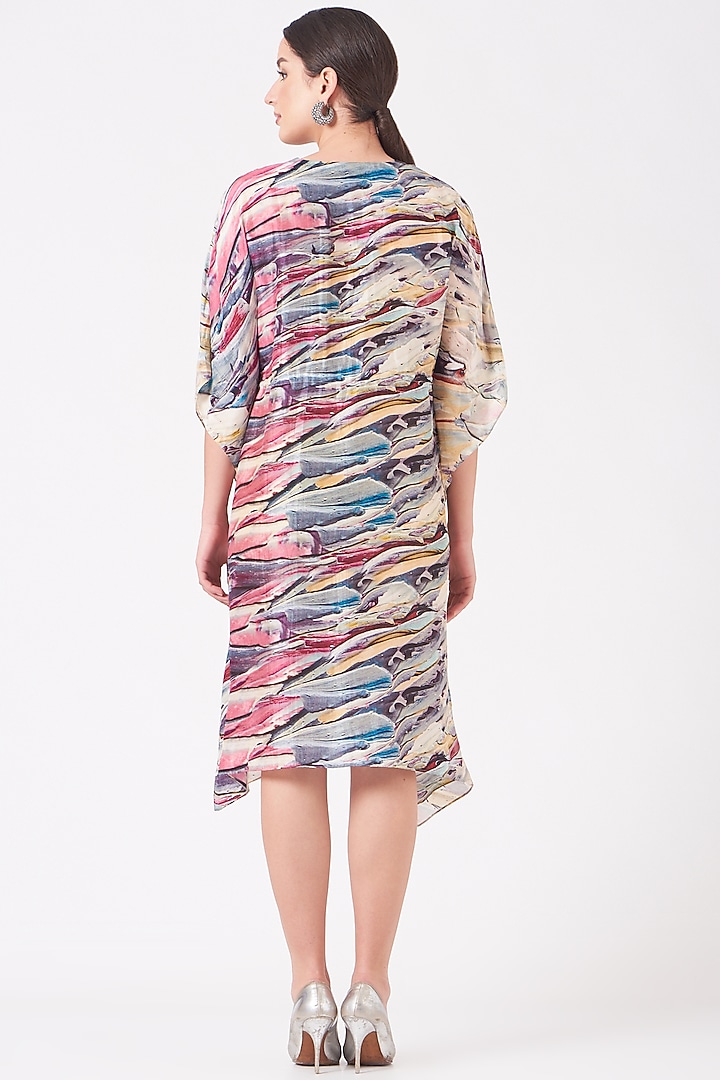 Multi-Colored Digital Printed Short Kaftan by Breathe By Aakanksha Singh at Pernia's Pop Up Shop