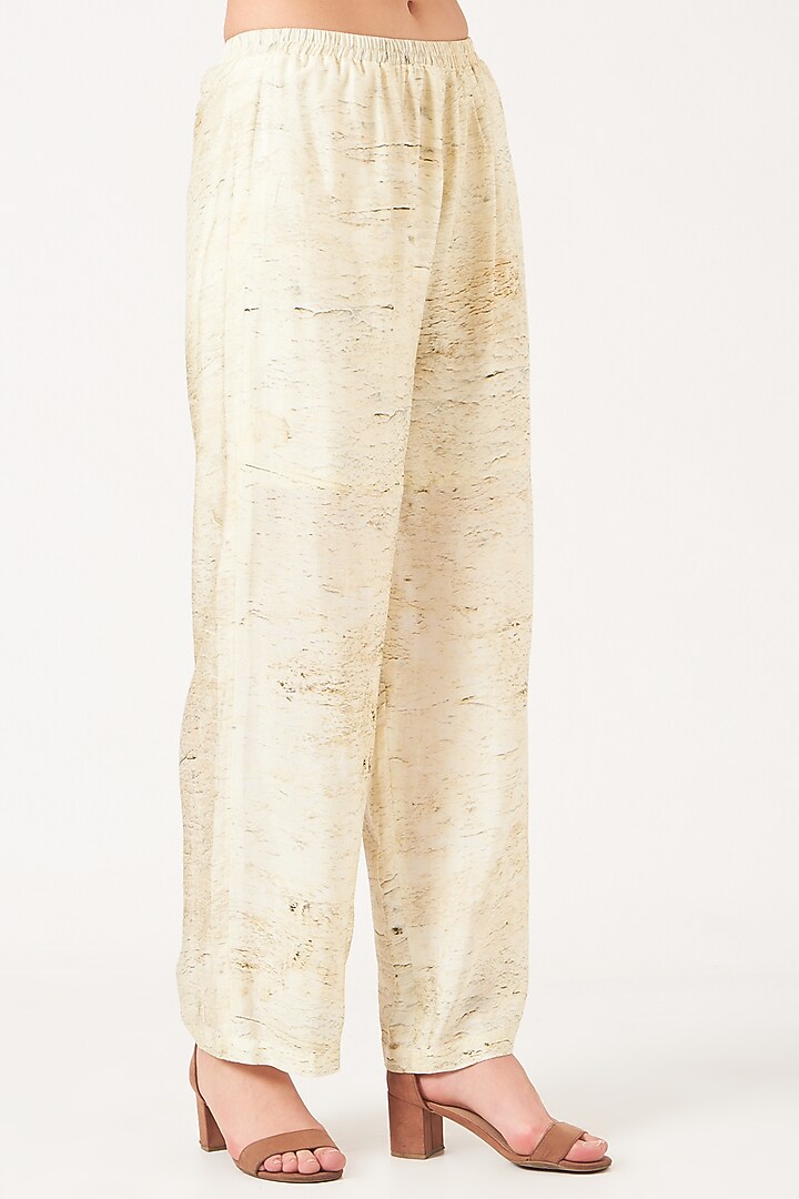 Beige Printed Straight Pant Set by Breathe By Aakanksha Singh at Pernia's Pop Up Shop