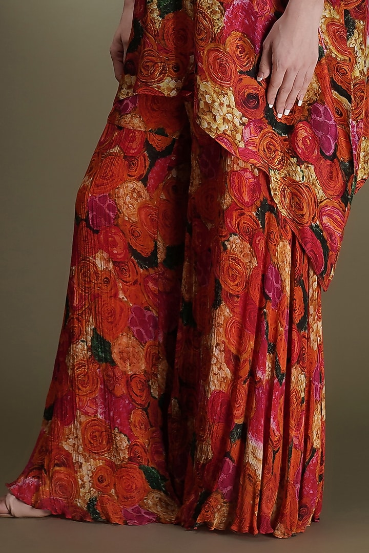 Multi-Colored Chinon Floral Printed Party Wear Sharara Set by Breathe By Aakanksha Singh at Pernia's Pop Up Shop