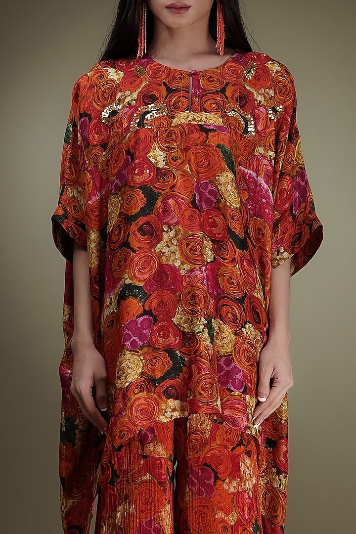 Multi-Colored Chinon Floral Printed Party Wear Sharara Set by Breathe By Aakanksha Singh at Pernia's Pop Up Shop