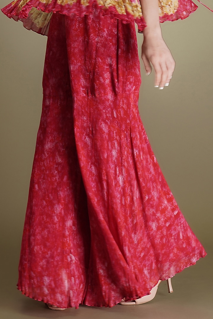 Pink Chinon Floral Printed Party Wear Sharara Set by Breathe By Aakanksha Singh at Pernia's Pop Up Shop