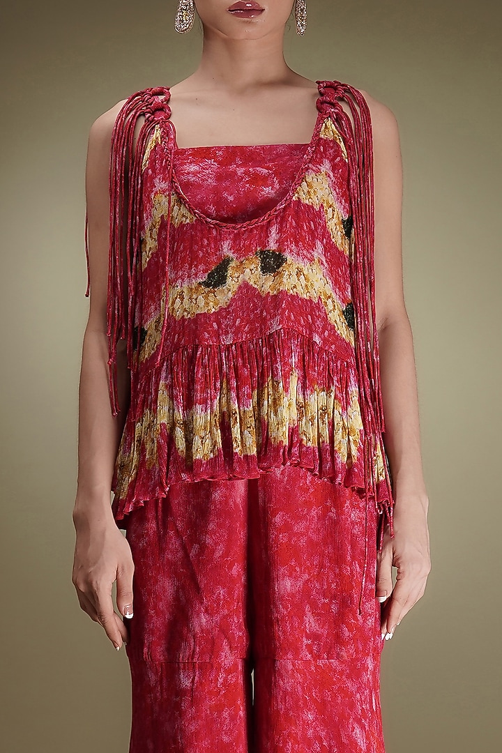 Pink Chinon Floral Printed Party Wear Sharara Set by Breathe By Aakanksha Singh at Pernia's Pop Up Shop