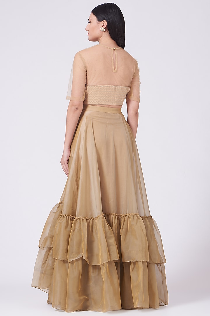 Beige Embroidered Wedding Lehenga Set by Breathe By Aakanksha Singh at Pernia's Pop Up Shop