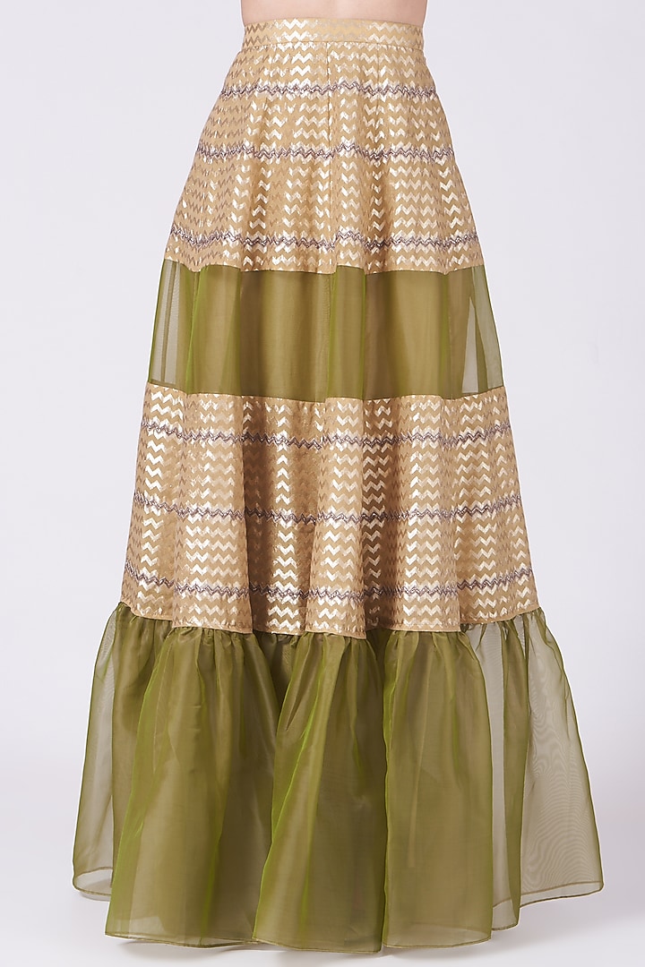 Olive Green Embroidered Wedding Lehenga Set by Breathe By Aakanksha Singh at Pernia's Pop Up Shop