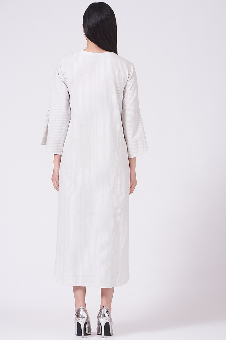 White Hand Embroidered Asymmetrical Tunic Dress by Breathe By Aakanksha Singh at Pernia's Pop Up Shop