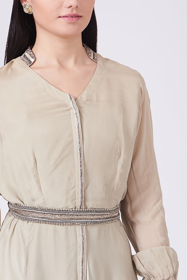 Cabbage Green Embroidered Jacket Set by Breathe By Aakanksha Singh at Pernia's Pop Up Shop