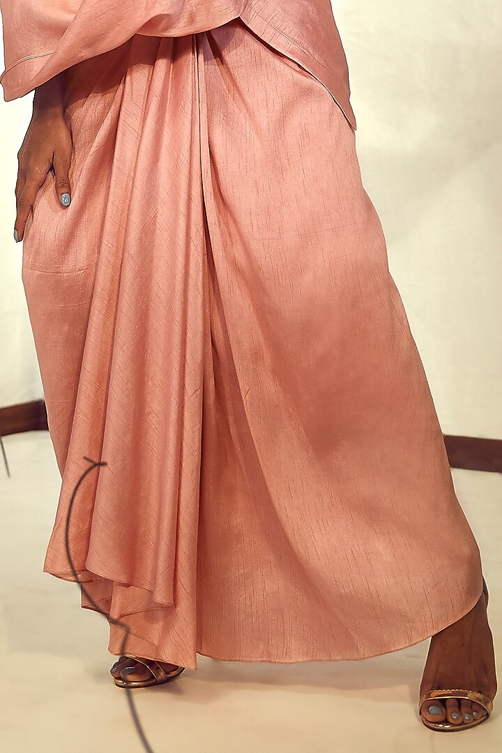 Salmon Pink Silk Co-Ord Set by Babita Malkani at Pernia's Pop Up Shop