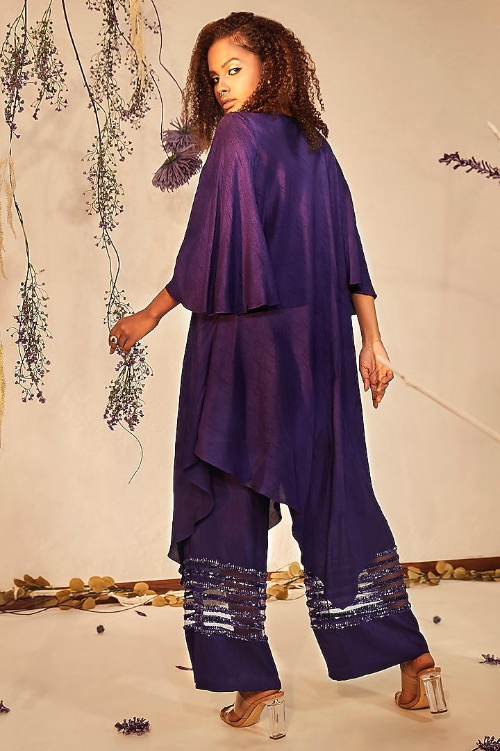 Violet Embroidered Co-Ord Set by Babita Malkani at Pernia's Pop Up Shop
