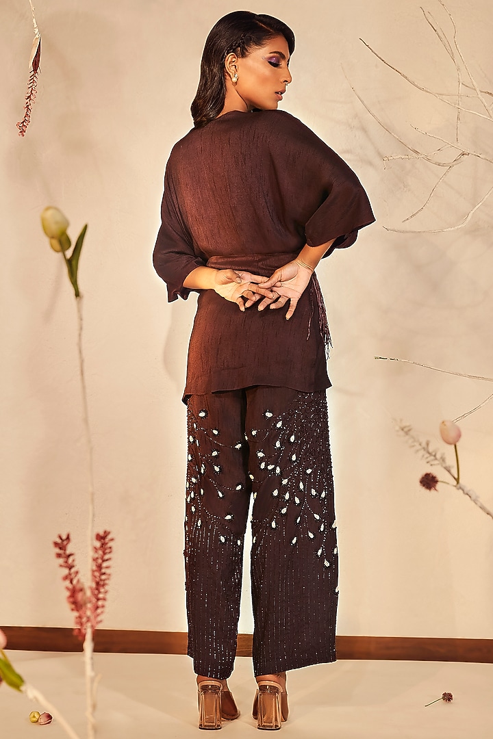 Wine Embellished Co-Ord Set by Babita Malkani at Pernia's Pop Up Shop