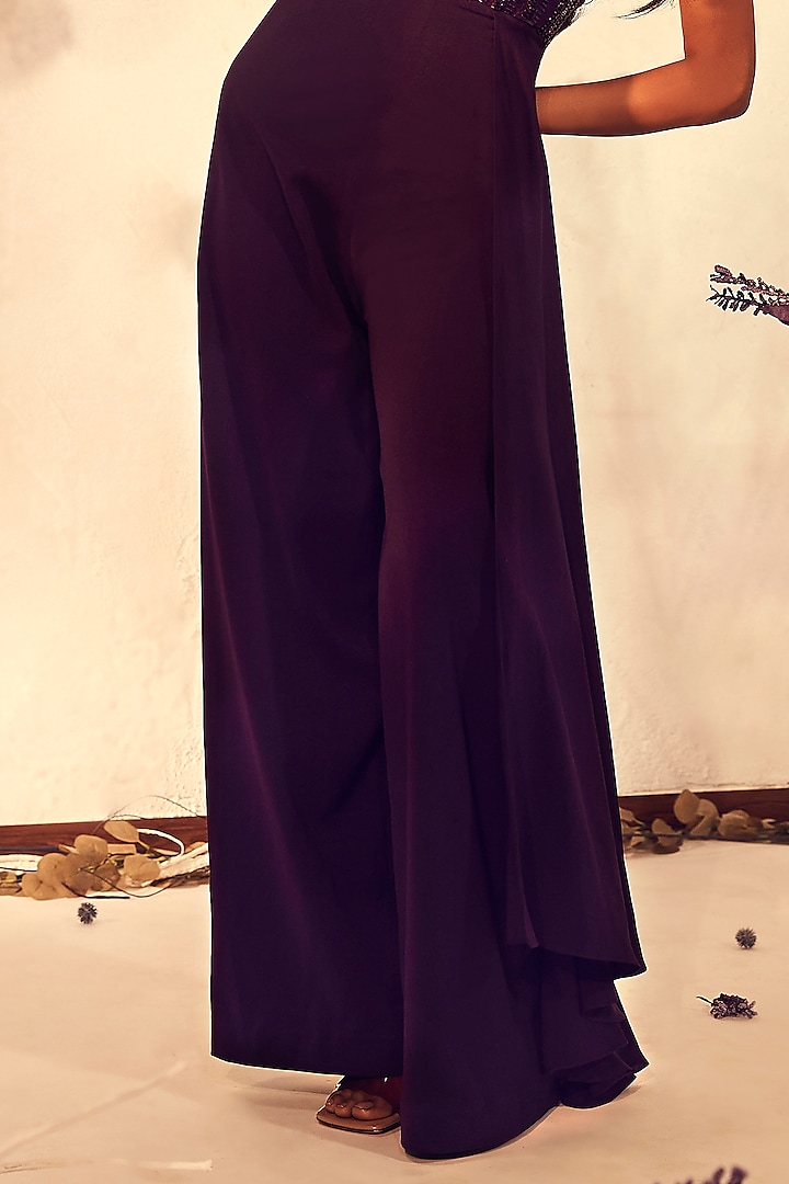 Violet Embellished Jumpsuit by Babita Malkani at Pernia's Pop Up Shop