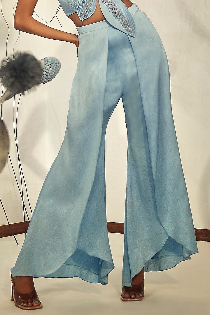 Powder Blue Silk Co-Ord Set by Babita Malkani at Pernia's Pop Up Shop