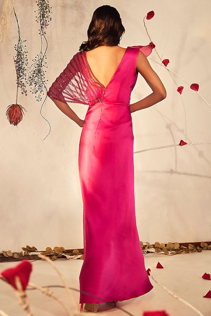 Pink Embroidered Jumpsuit by Babita Malkani at Pernia's Pop Up Shop