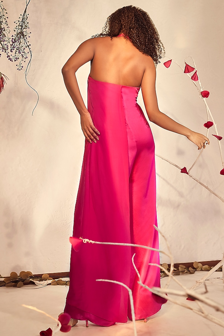Pink Embroidered Jumpsuit by Babita Malkani at Pernia's Pop Up Shop