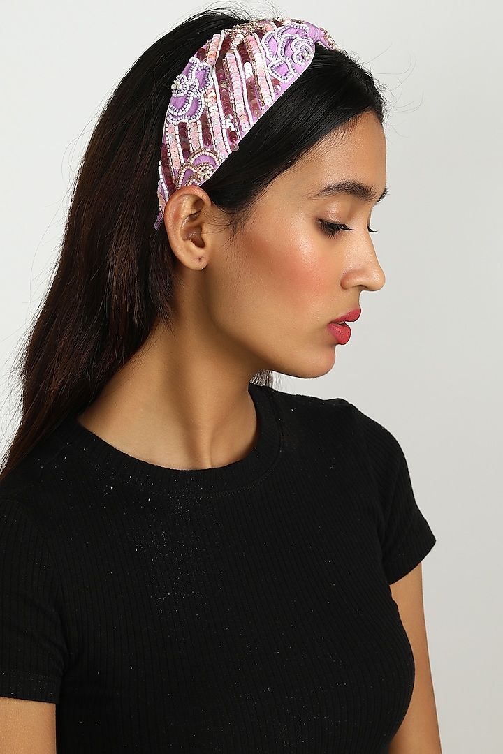 Purple Floral Headband by Diya Aswani x Babita Malkani