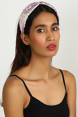 White Ombre Sequins Headband by Diya Aswani x Babita Malkani