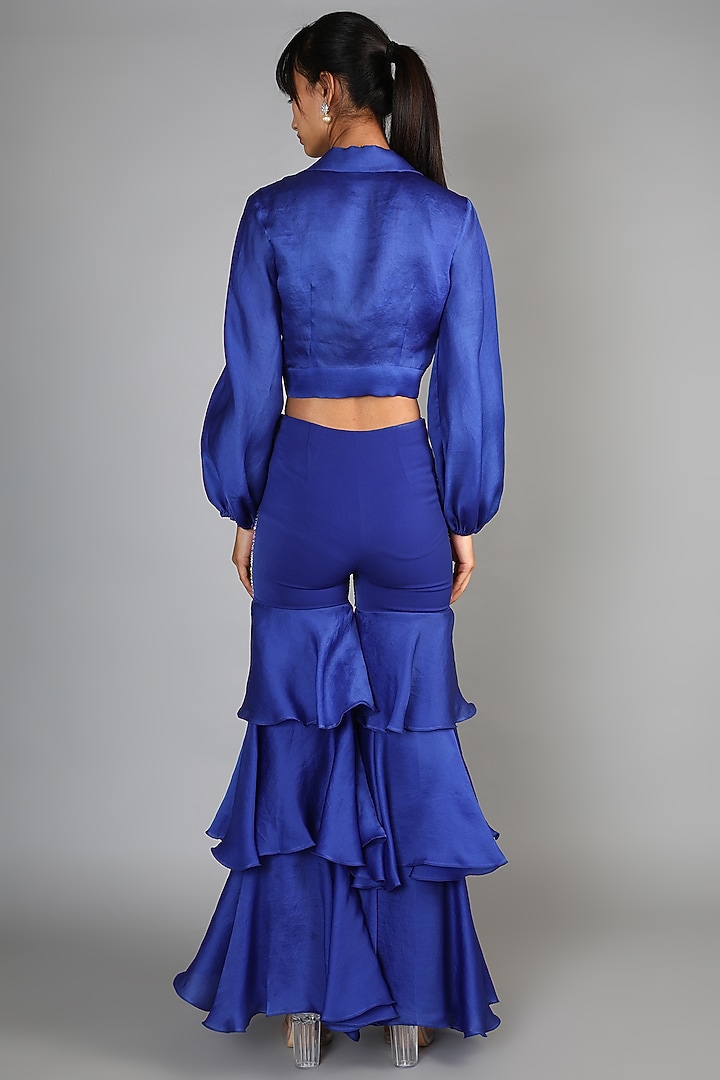 Sky Blue Embroidered Pant Set by Babita Malkani at Pernia's Pop Up Shop