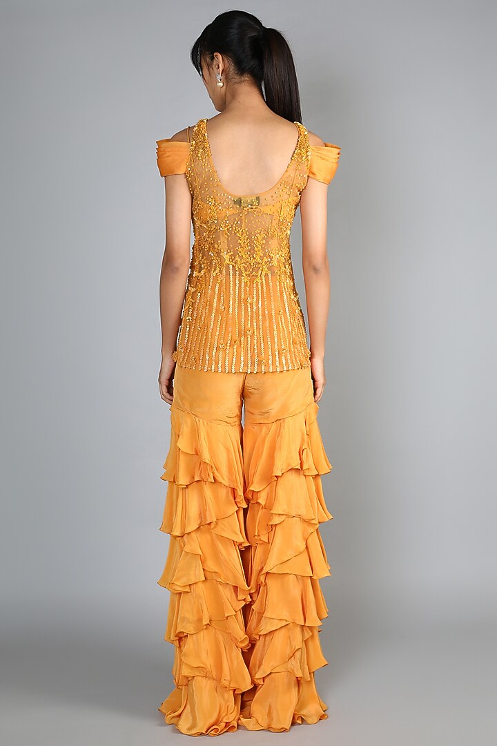 Yellow Layered Pant Set by Babita Malkani at Pernia's Pop Up Shop