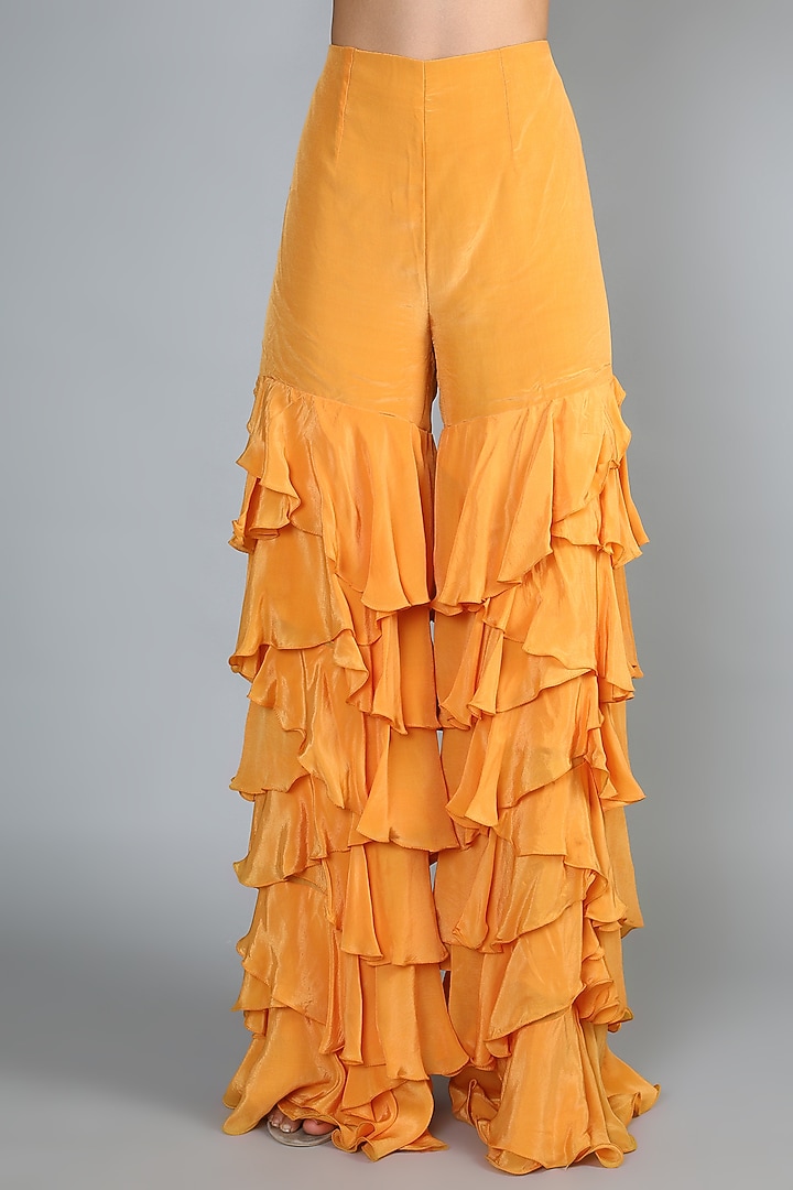 Yellow Layered Pant Set by Babita Malkani at Pernia's Pop Up Shop