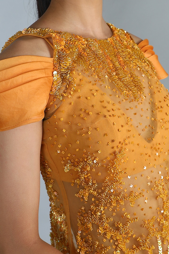 Yellow Layered Pant Set by Babita Malkani at Pernia's Pop Up Shop