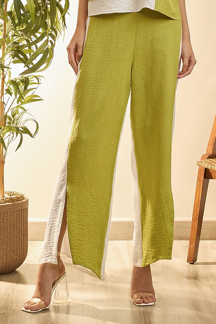 Limerick Yellow & Oyster White Turkish Linen Floral Embroidered Co-Ord Set by Babita Malkani at Pernia's Pop Up Shop