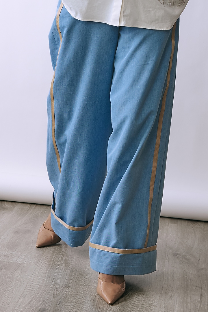Ice Wash Denim Embellished Co-Ord Set by Babita Malkani at Pernia's Pop Up Shop