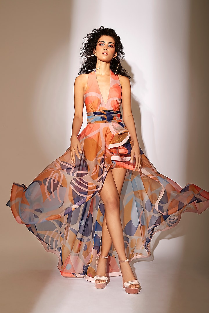 Multi-Colored Printed Bikini Dress by Babita Malkani