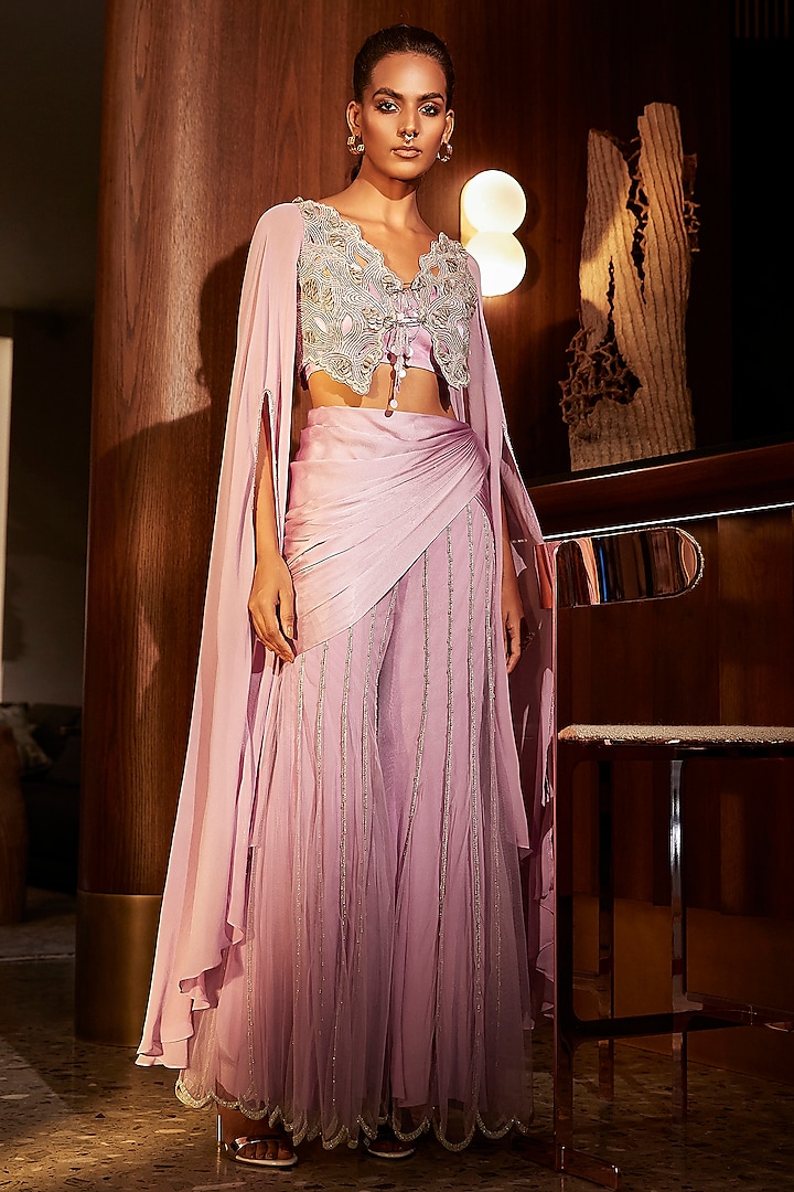 Lilac Tulle Kali Pant Set by Babita Malkani at Pernia's Pop Up Shop