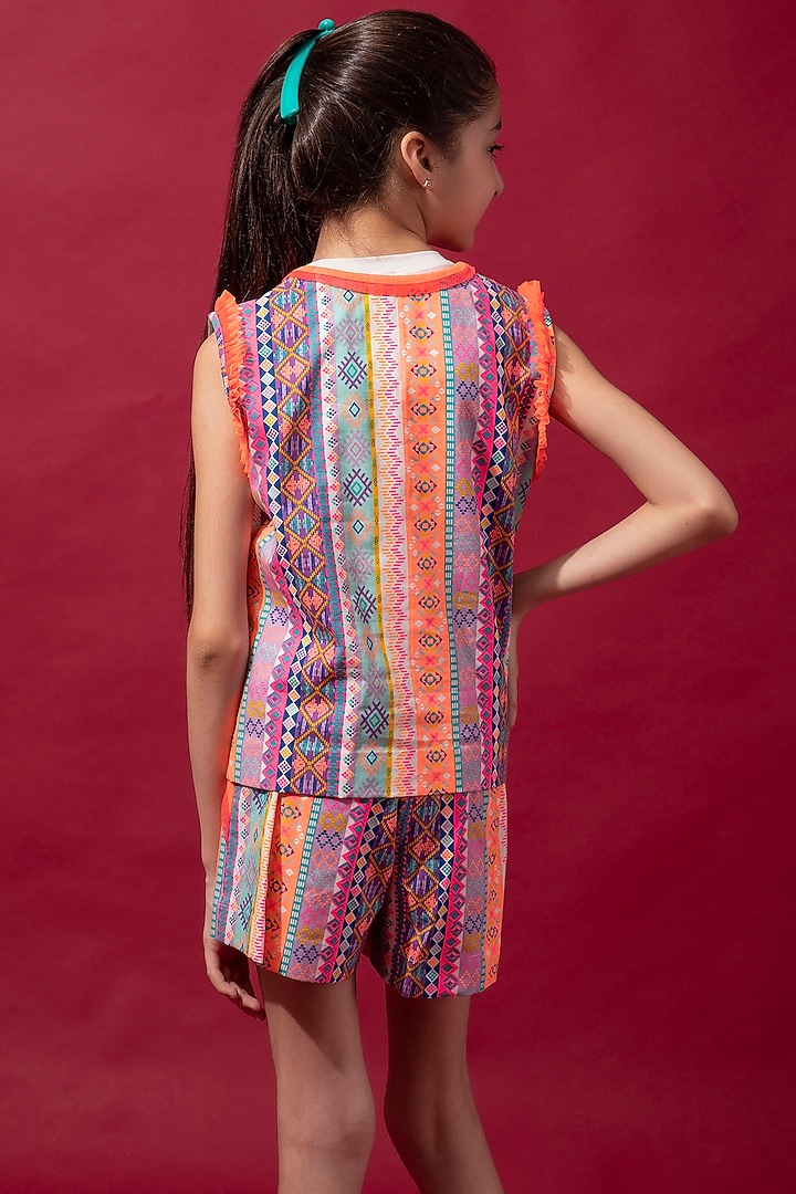 Multi Colored Jacket Set With Lace For Girls by Be True Kids at Pernia's Pop Up Shop