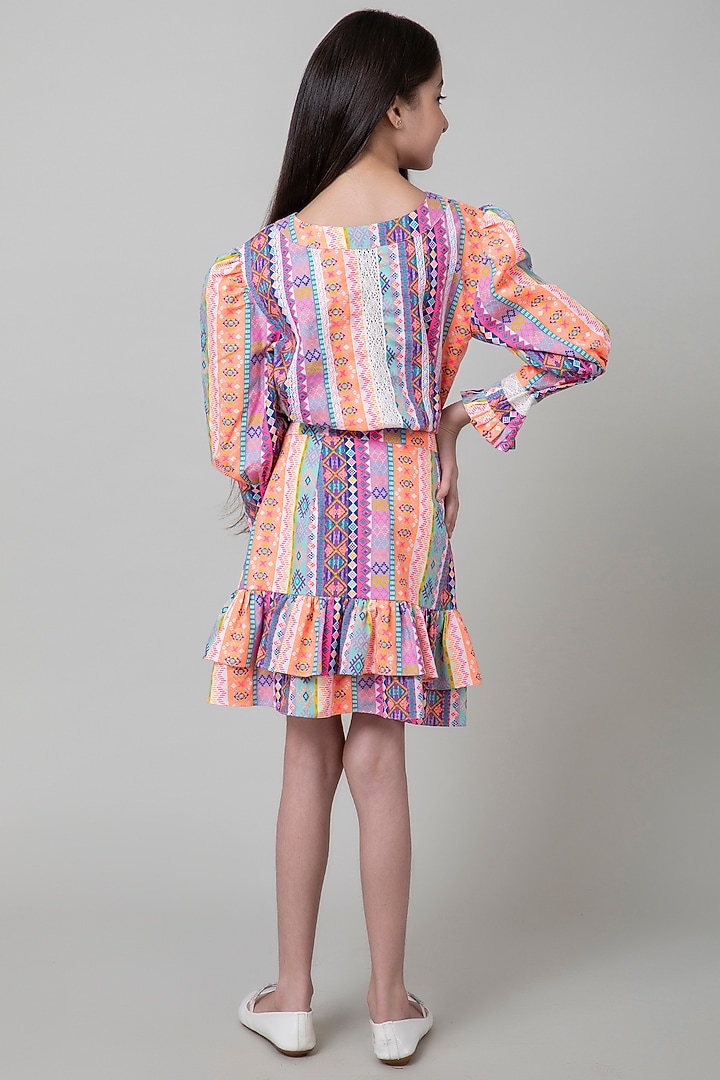 Multi Colored Printed Dress For Girls by Be True Kids at Pernia's Pop Up Shop