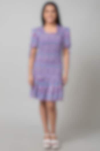 Purple Cotton Smocked Dress For Girls by Be True Kids