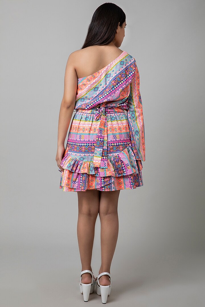 Multi Colored Off Shoulder Dress For Girls by Be True Kids at Pernia's Pop Up Shop